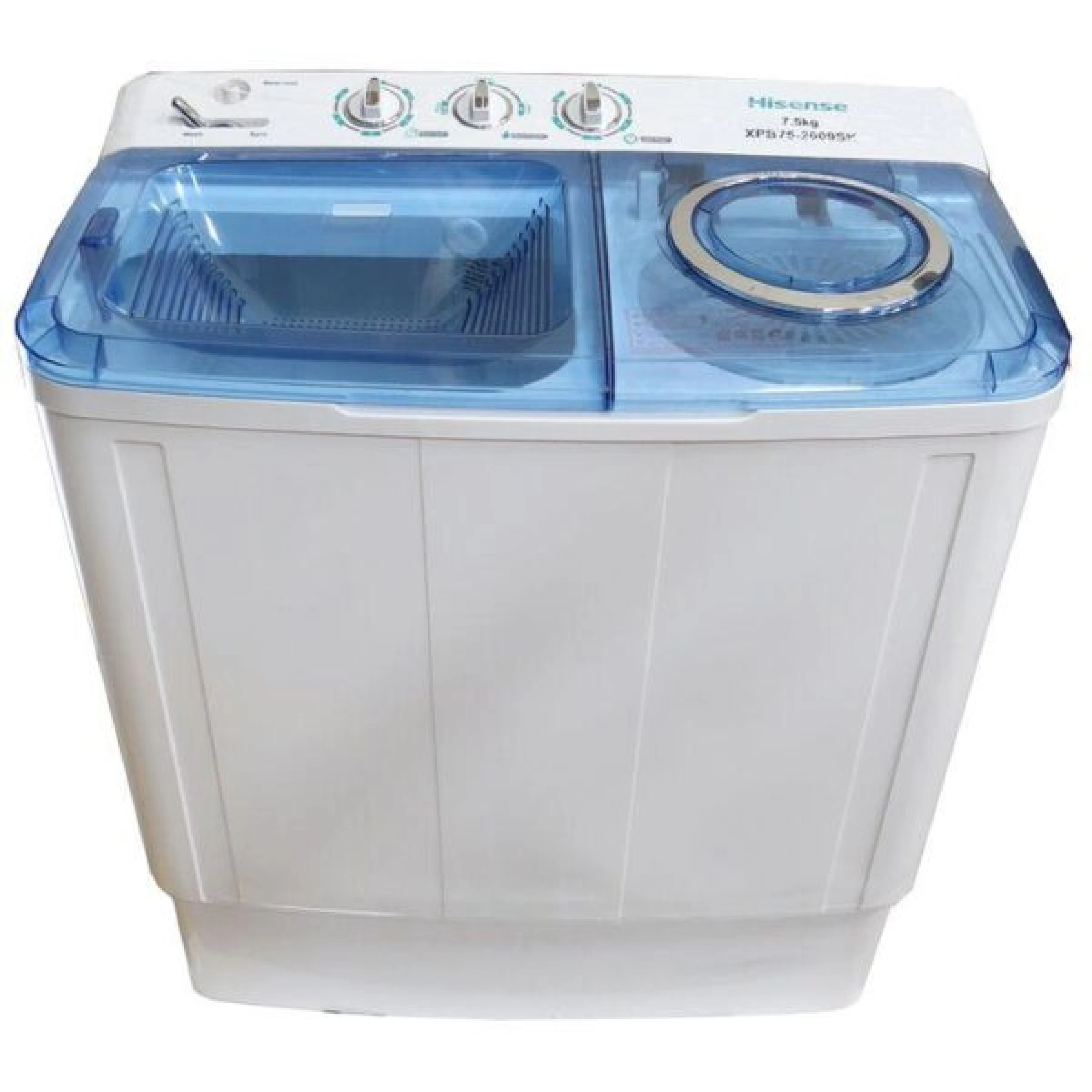 WASHING MACHINE TWIN TUB 7.5KG WHITE SEMI-AUTO