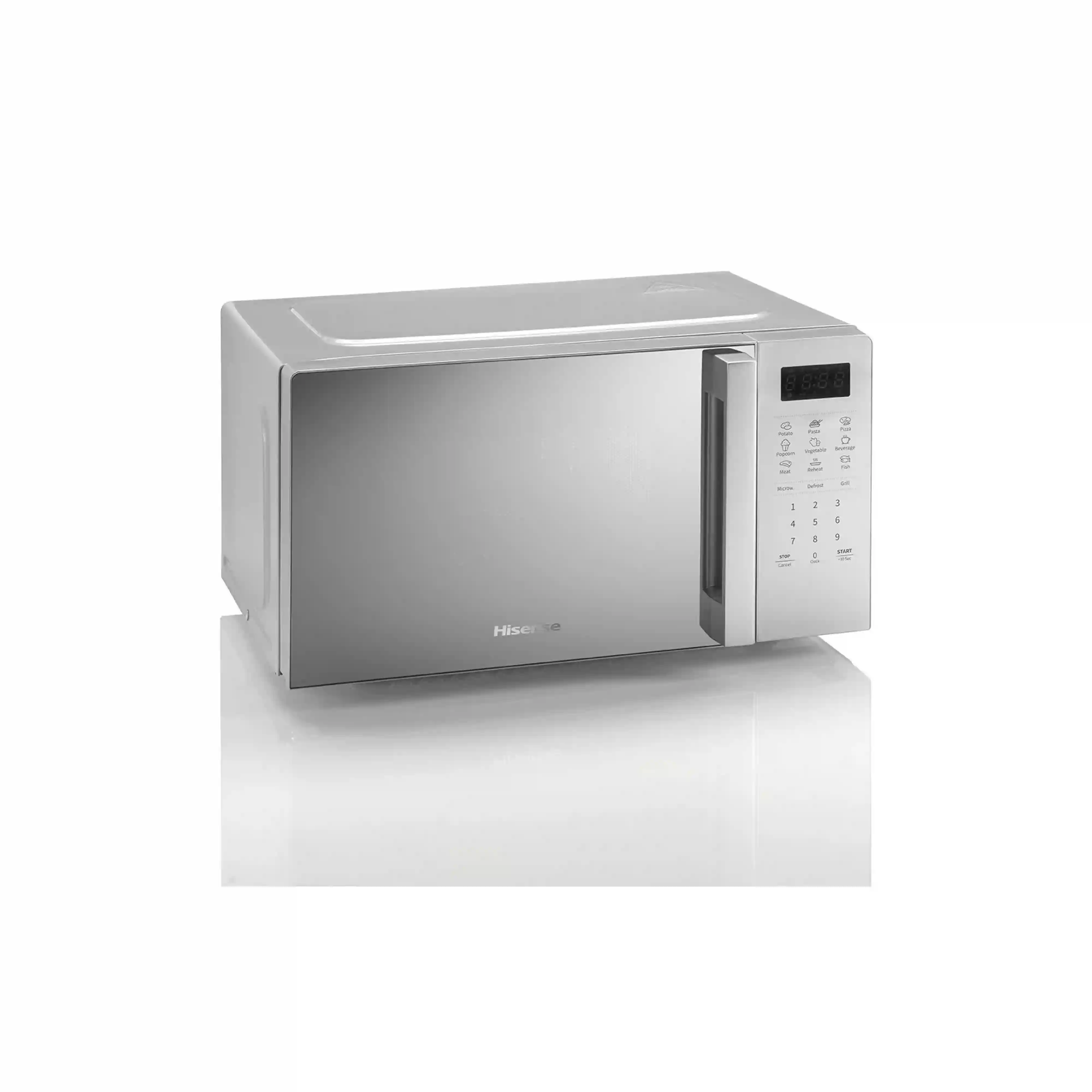 HISENSE MICROWAVE 30 LITRES SILVER COLOUR DIGITAL HANDLE FUNCTION WITH GRILL