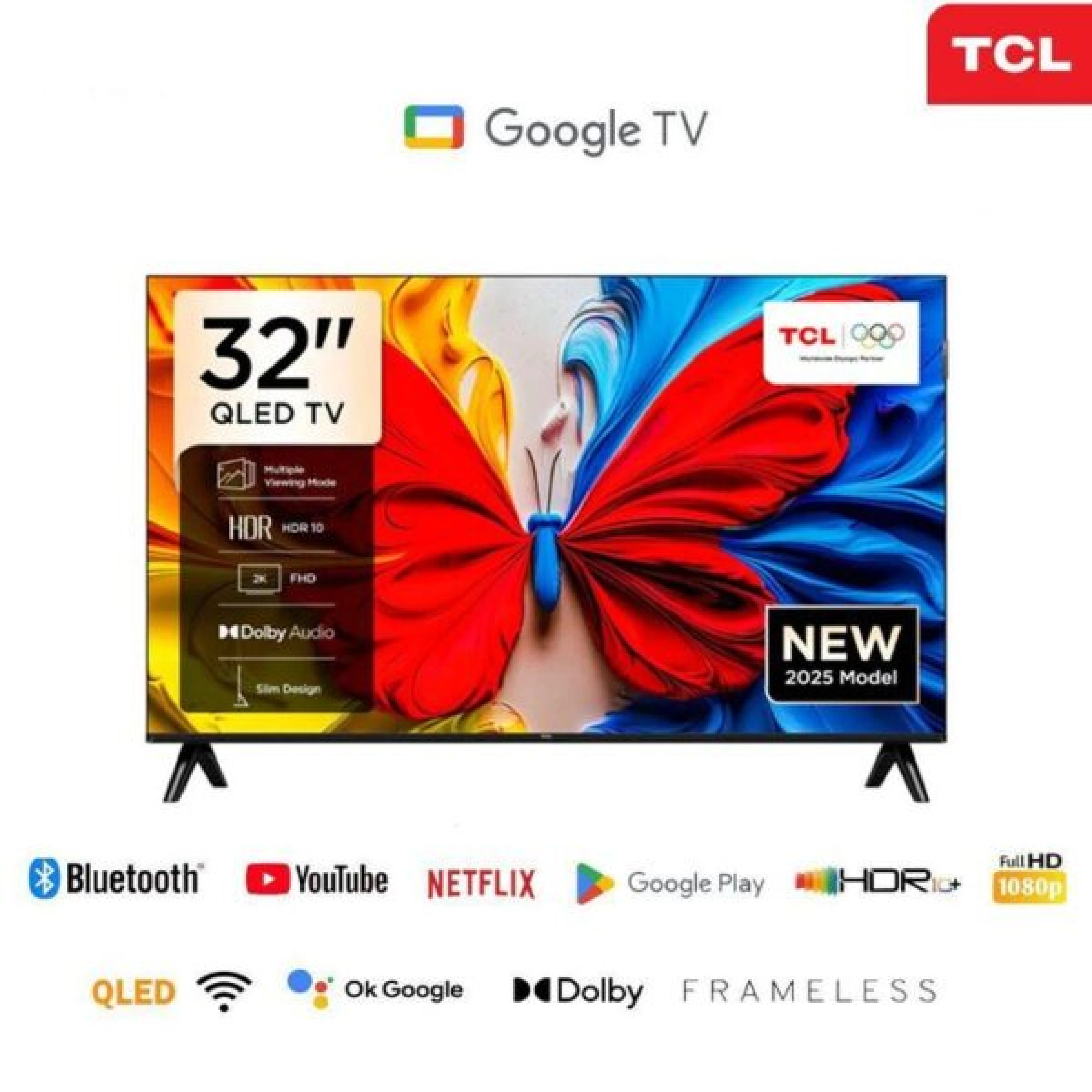 TCL 32S5K 32 Inch QLED TV Black 2K HDR